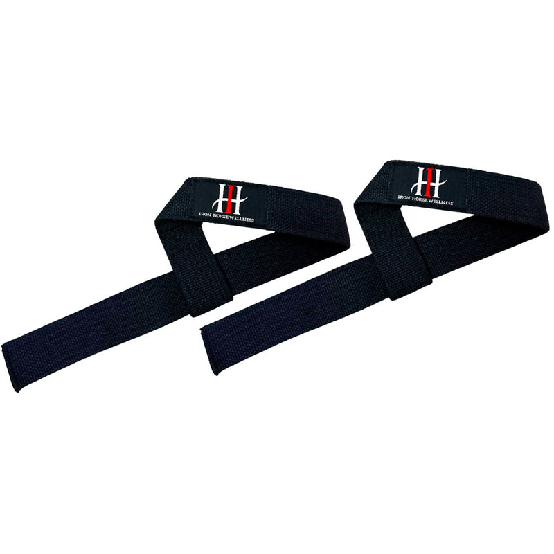 IronHorse Wellness Iron Grip Lifting Straps, Black - SupplementSource.ca