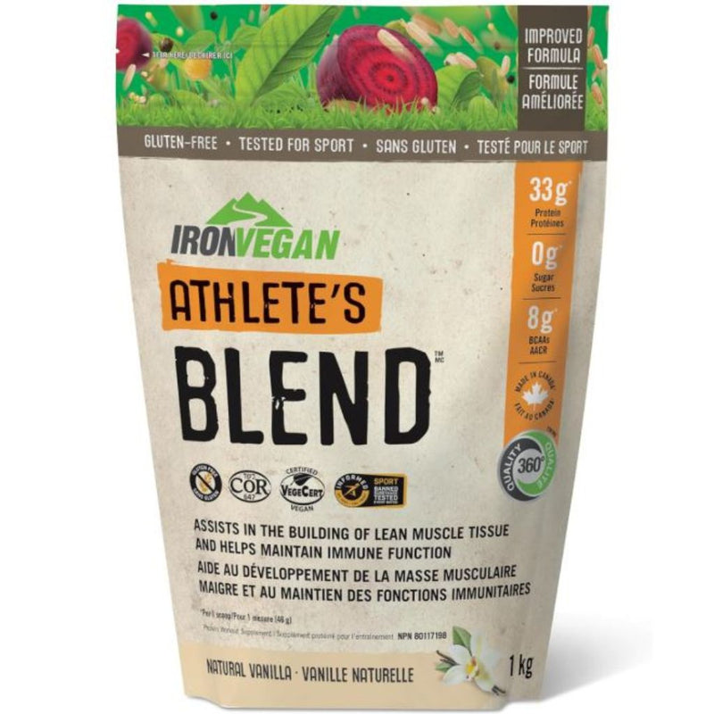 Iron Vegan Athlete's Blend 1kg Natural Vanilla - SupplementSource.ca