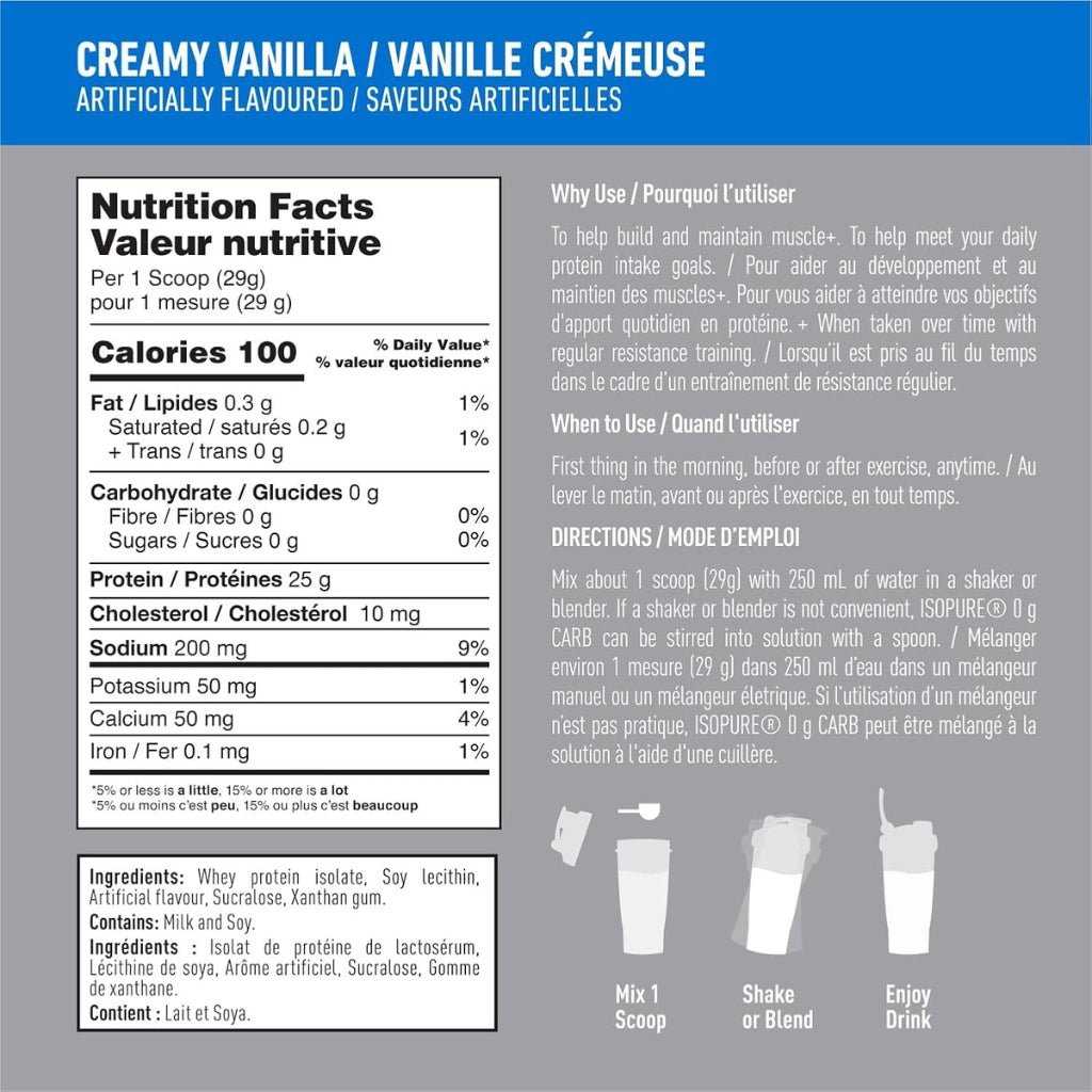 Isopure 100% WHEY ISOLATE PROTEIN ZERO CARB, 14 Servings ...