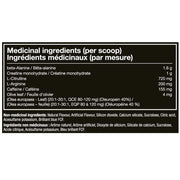 JNX Sports The Curse Pre-Workout, 30 Servings Blue Raspberry Nutrition Panel - SupplementSource.ca