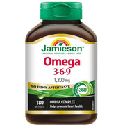 Jamieson Omega 3-6-9 1200mg, 180 Softgels - SupplementSource.ca