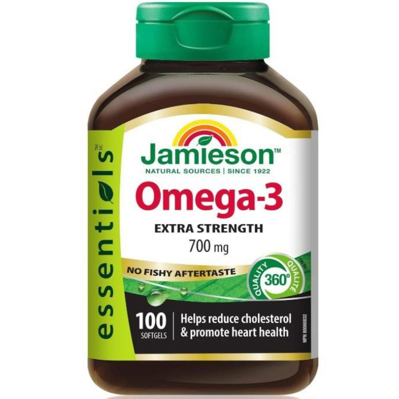 Jamieson Omega-3 Extra Strength 700mg, 100 Softgels - SupplementSource.ca