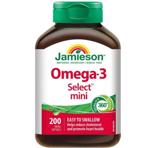 Jamieson Omega-3 Select Mini, 200 Softgels - SupplementSource.ca