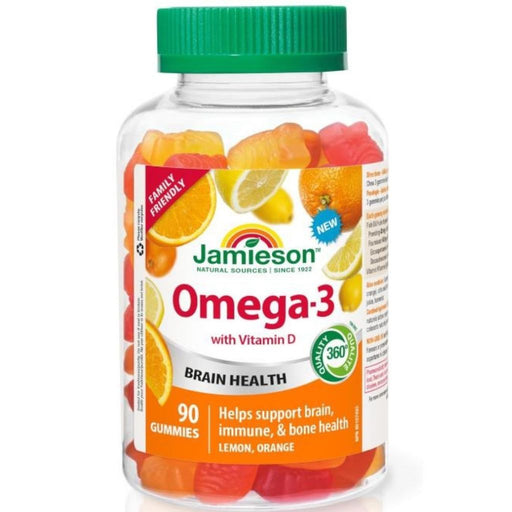 Jamieson Omega-3 with Vitamin D, 90 Gummies - SupplementSource.ca