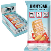 Jimmybar Protein Bar Strawberry Cookies 'N Cream, 12 Bars/Box - SupplementSource.ca