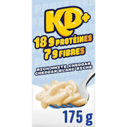 Kraft Dinner Protein+ Rich White Cheddar Mac & Cheese, 175g - SupplementSource.ca