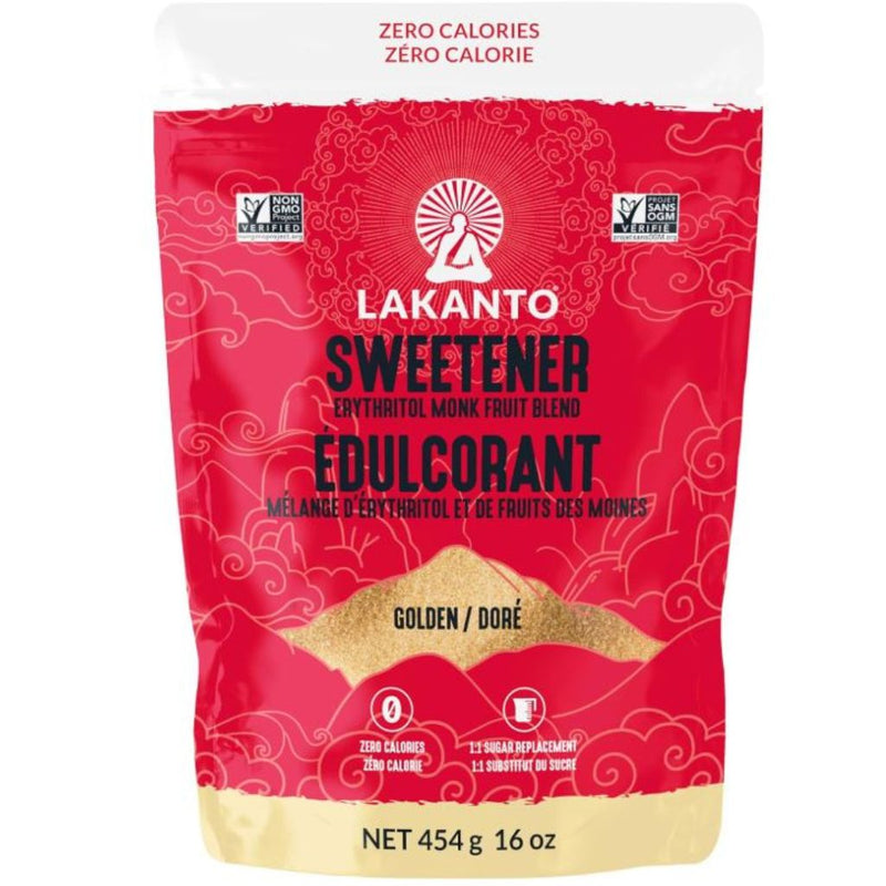 Lakanto Sweetener Erythritol Monk Fruit Blend, Golden, 454 g - SupplementSource.ca