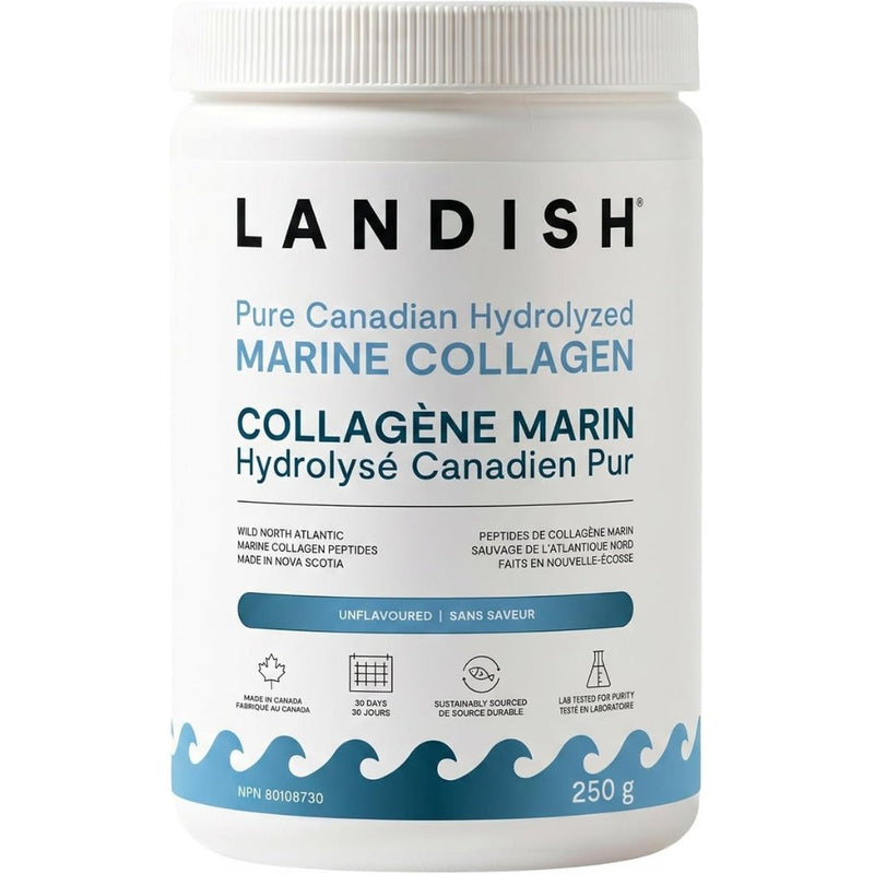 Landish Pure Marine Collagen, 250g Unflavoured - SupplementSource.ca