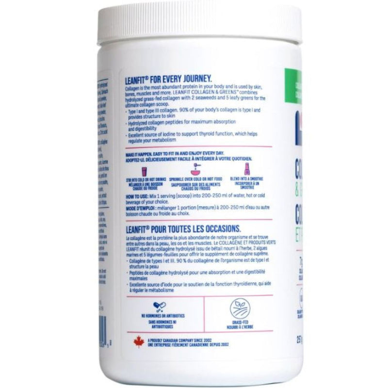 Leanfit Collagen & Greens Tropical Mango Instructions, 25 Servings - SupplementSource.ca
