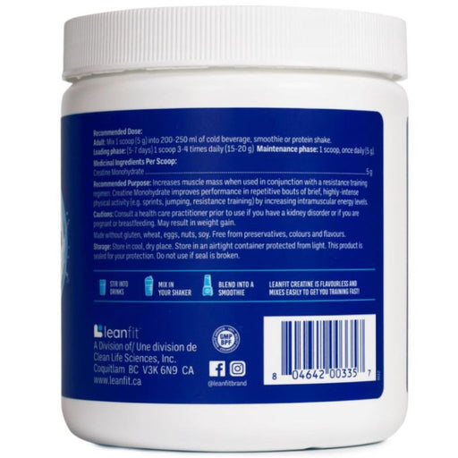 Leanfit Sport Creatine Nutrition Panel, 300g - SupplementSource.ca