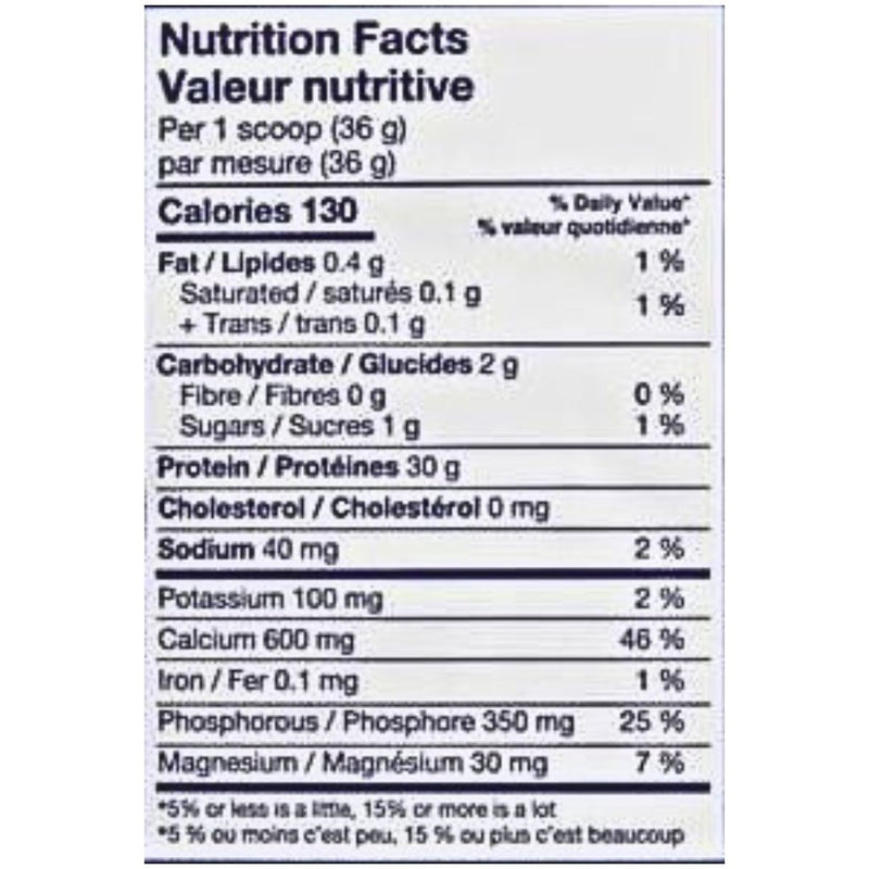 Leanfit Protein Isolate & Collagen Vanilla Bean Nutrition Panel, 2kg - SupplementSource.ca