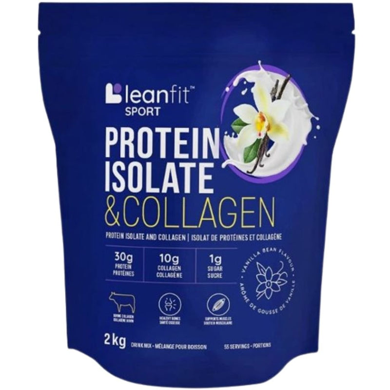 Leanfit Protein Isolate & Collagen Vanilla Bean, 2kg - SupplementSource.ca