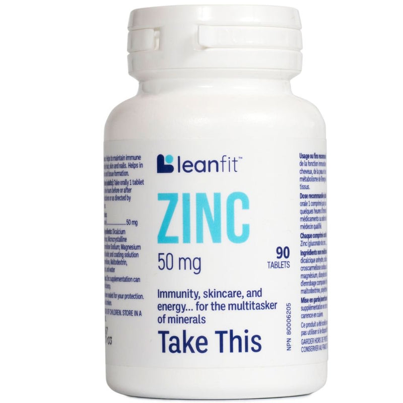 Leanfit Zinc 50 mg, 90 Tablets - SupplementSource.ca
