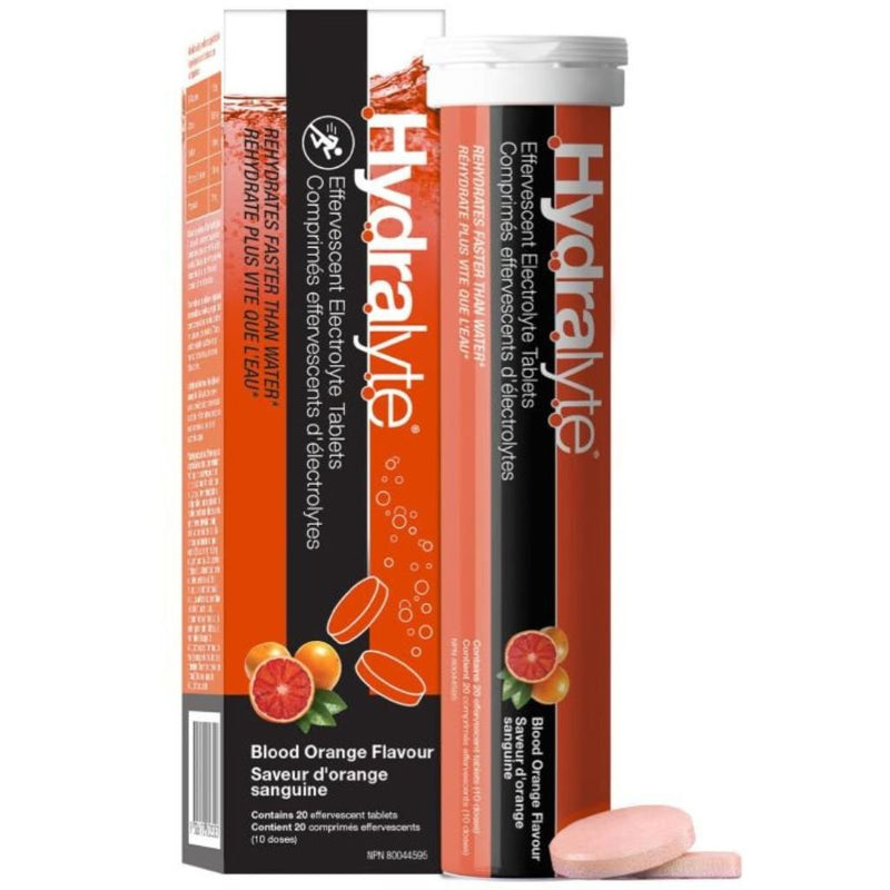 Liquid I.V. Hydralyte Effervescent Electrolyte Tablets, Blood Orange, 20 Tablets - SupplementSource.ca