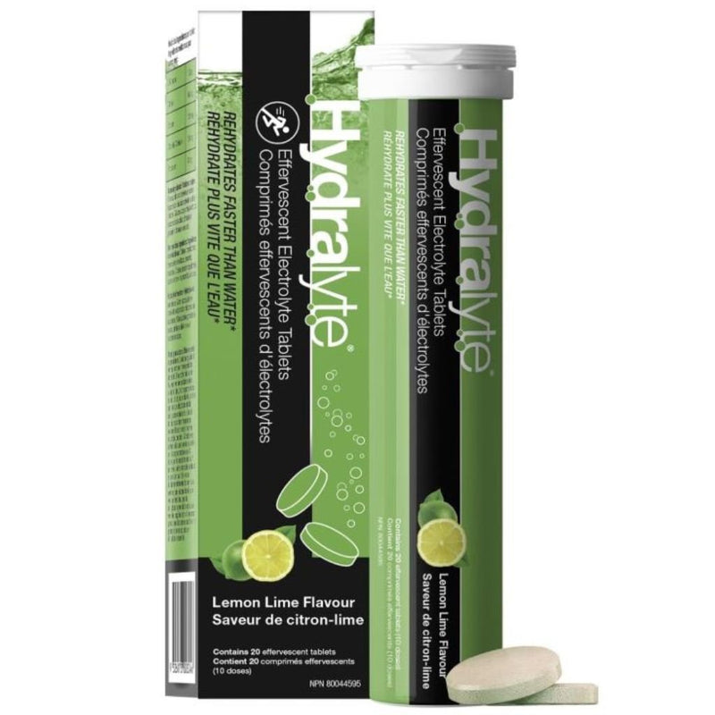 Liquid I.V. Hydralyte Effervescent Electrolyte Tablets, Lemon Lime, 20 Tablets - SupplementSource.ca