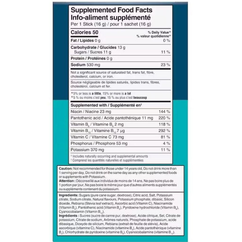 Liquid I.V. Hydration Multiplier Nutrition Panel, Strawberry, 6 Stick Packs/Box - SupplementSource.ca