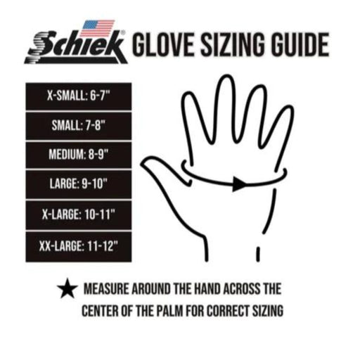 Schiek Wrist Wrap Gloves Model 425 Size Chart - SupplementSource.ca