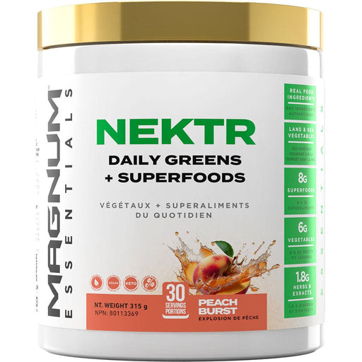 Magnum Nutraceuticals Nektr Daily Greens 30 Servings Peach Burst - SupplementSource.ca