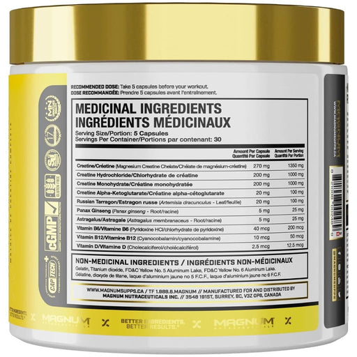 Magnum Big C Creatine Matrix, 150 Caps Nutrition Panel - SupplementSource.ca