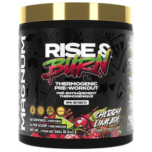 Magnum Rise & Burn Thermogenic Pre-workout, 40 Servings Cherry Limeade - SupplementSource.ca 