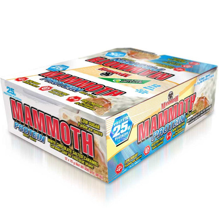 Mammoth PROTEIN BAR, 12 Bars/Box White Chocolate Salted Caramel - SupplementSource.ca