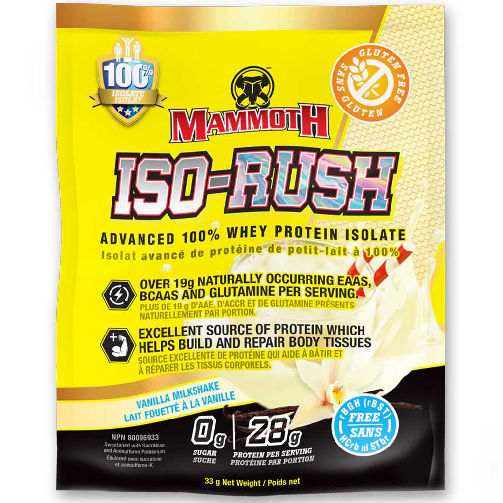 Mammoth Iso-Rush Sample Pack, 1 Serving Vanilla Milkshake - SupplementSource.ca