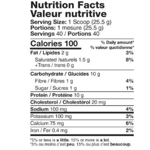 Mammoth Meal, 40 Servings, Vanilla Ice Cream Nutrition Panel - SupplementSource.ca