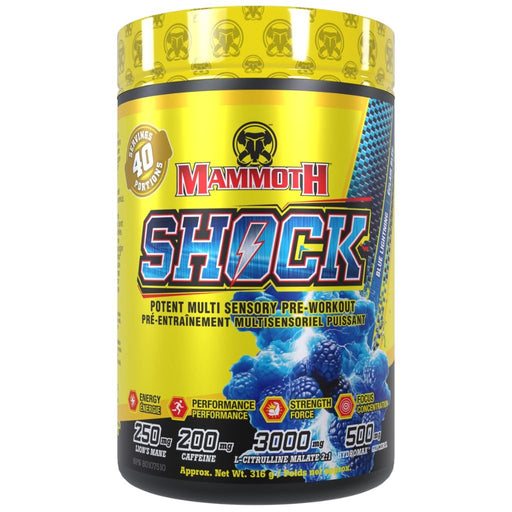 Mammoth Shock, 292 g,  40 Servings Blue Lightening  - SupplementSource.ca