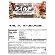 Me Bars Rage Peanut Butter Chocolate, Box of 12 Bars Nutrition Panel - SupplementSource.ca