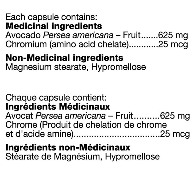 Metavo Metabolism Booster, 120 VCaps Nutrition Panel - SupplementSource.ca