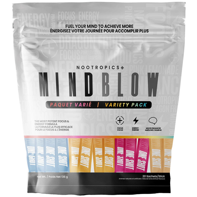 Mind Blow Energy NOOTROPICS+ ÉCHANTILLONNAGE, 20 sachets individuels