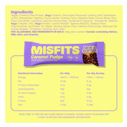 Misfits Plant Based Protein Bars, Caramel Fudge Nutrition Panel - SupplementSource.ca