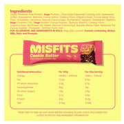 Misfits Plant Based Protein Bars, Cookie  Butter Nutrition Panel  - SupplementSource.ca
