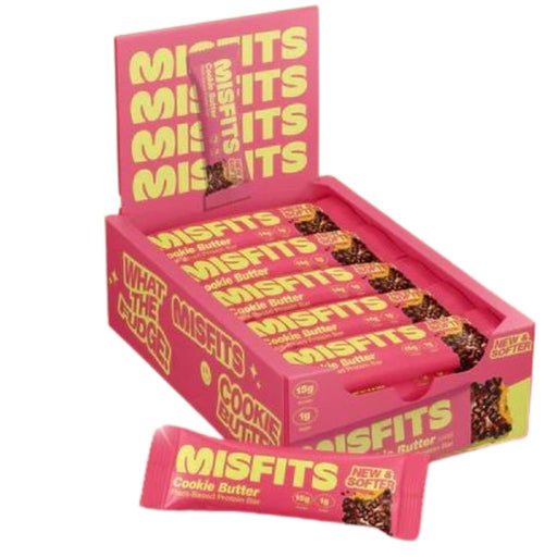 Misfits Plant Based Protein Bars, Cookie Butter 15 Bars/Box - SupplementSource.ca