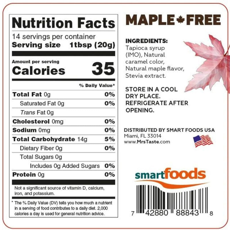 Mrs. Taste Zero Sugar Maple Free Syrup, 280g - SupplementSource.ca
