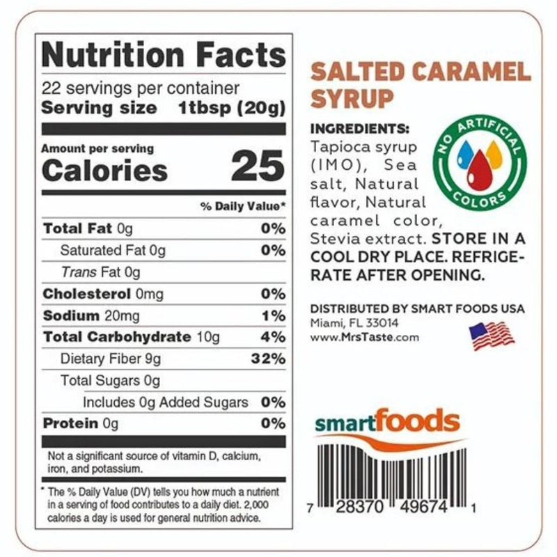 Mrs. Taste Zero Sugar Salted Caramel Syrup, 280g - SupplementSource.ca