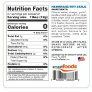 Mrs Taste Zero Calorie Sauces Mayonnaise with Garlic Nutrition Panel - SupplementSource.ca