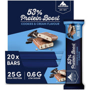 Multipower 53% Protein Boost Protein Bars, 45g x 20 Bars/Box Cookies and Cream - SupplementSource.ca