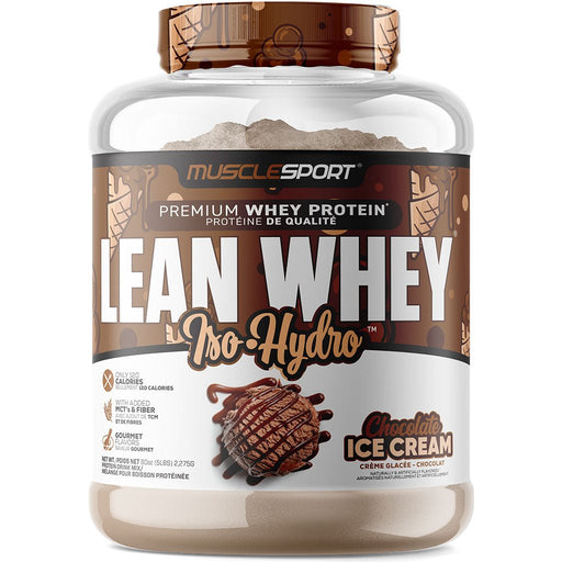 Muscle Sport Lean Whey Iso Hydro Gourmet Protein, 5lbs Chocolate Ice Cream - SupplementSource.ca
