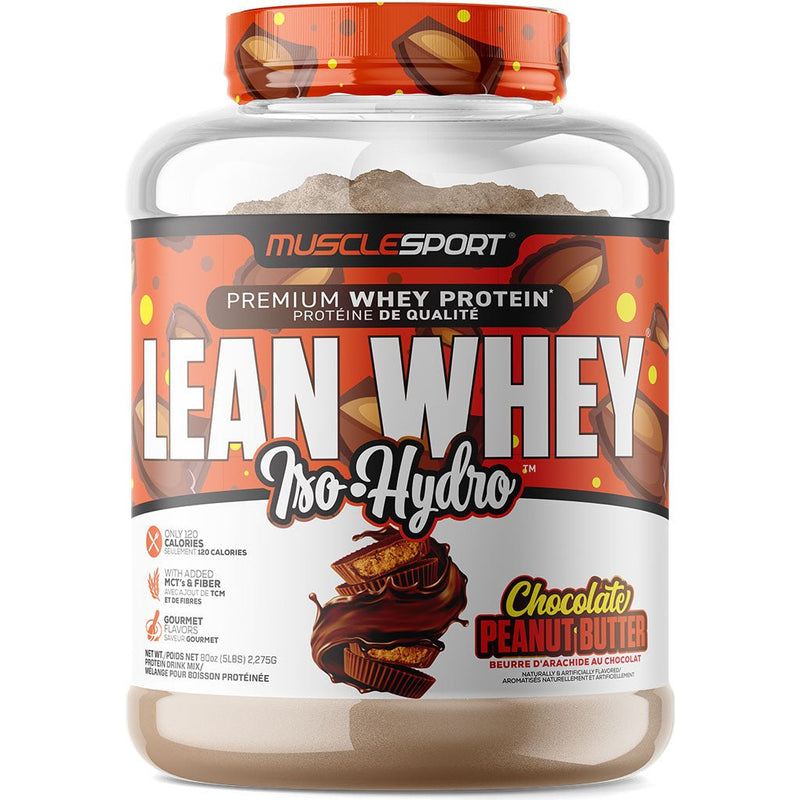 Muscle Sport Lean Whey Iso Hydro Gourmet Protein, 5lbs Chocolate Peanut Butter - SupplementSource.ca