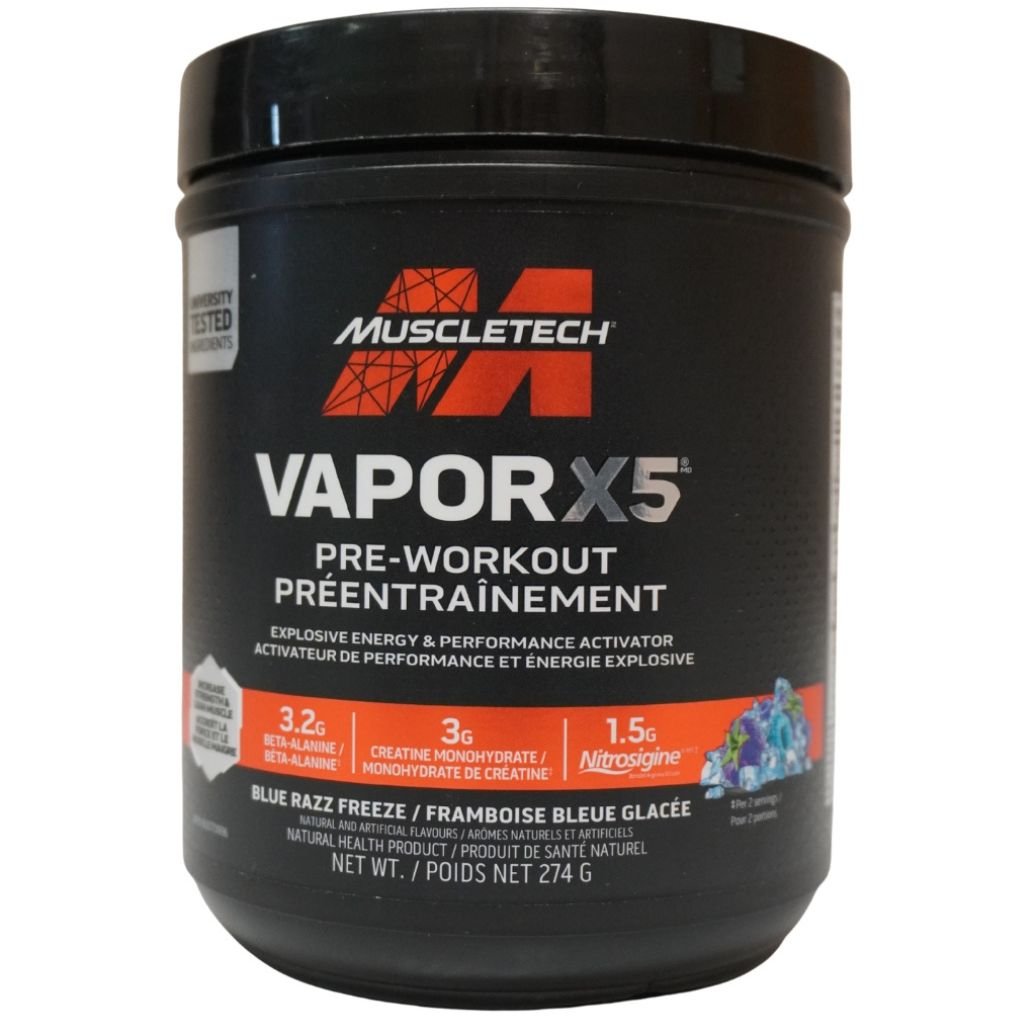 Muscletech VaporX5 Blue Razz Freeze Pre-Workout, 30 Servings - SupplementSource.ca
