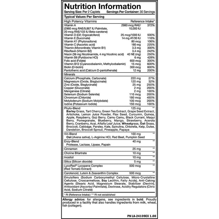 Mutant Multivitamin Nutritional Panel - SupplementSource.ca