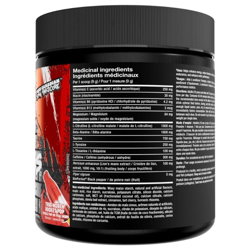 Mutant Madness True North Rocket Pop, 30 servings Nutrition Panel- Supplementsource.ca