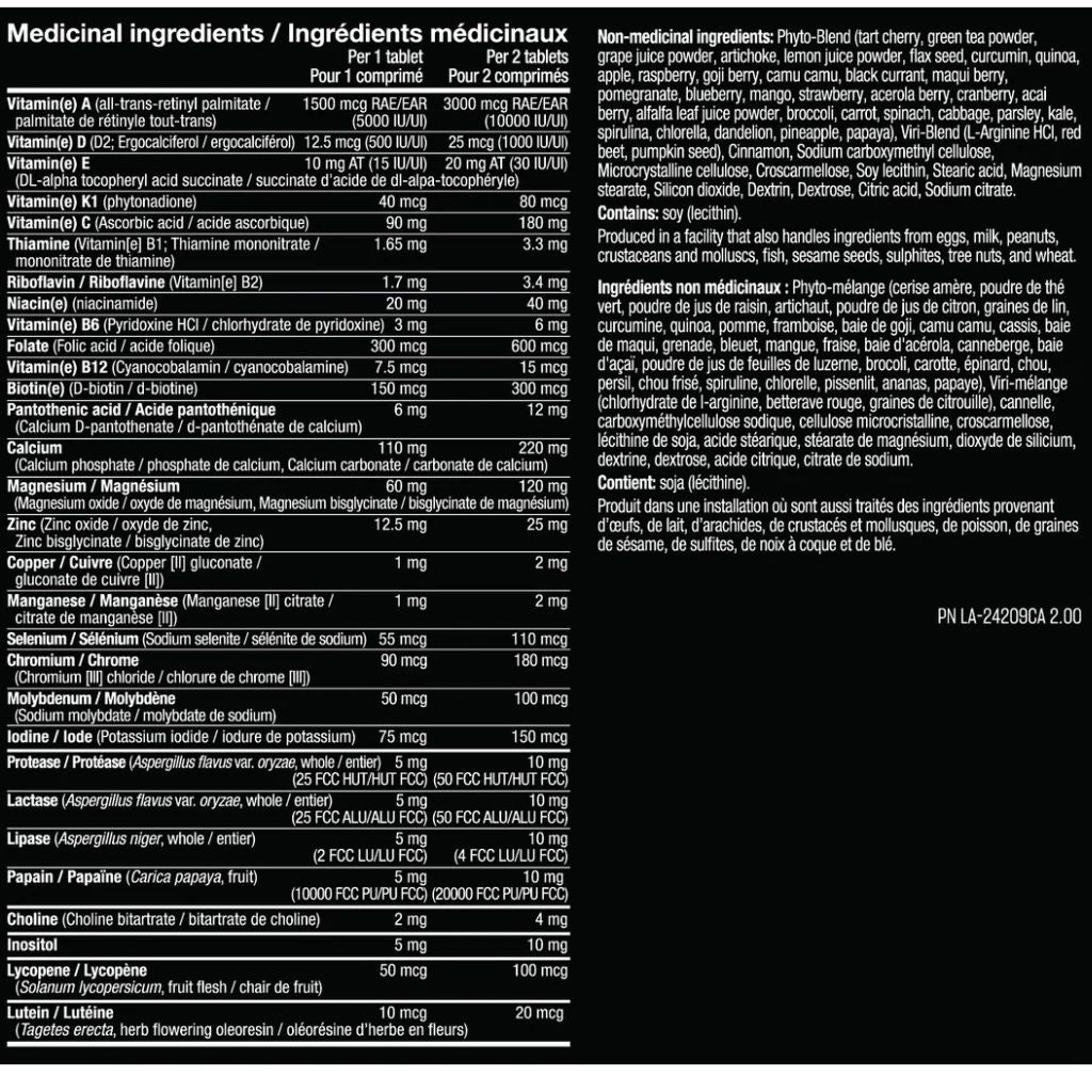 Mutant Multivitamin Nutritional Panel - SupplementSource.ca