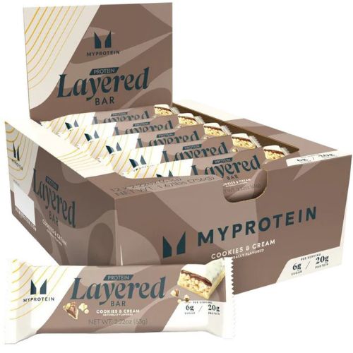 MyProtein Layered Bar, 1 Box of 12 Bars Cookies&Cream -  SupplementSource.ca
