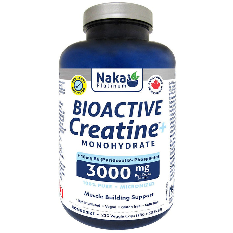 Naka Platinum BIOACTIVE CREATINE w/B6, 230 VCaps - SupplementSource.ca