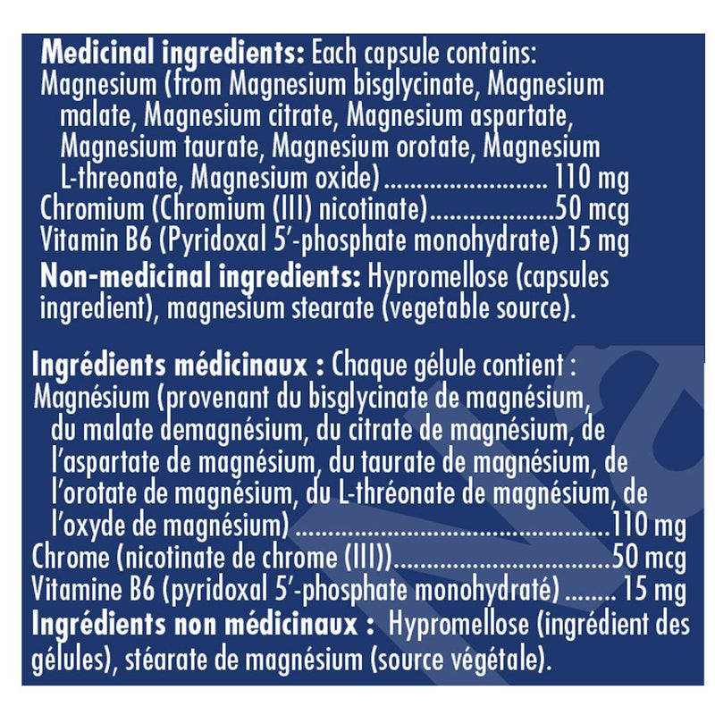 Naka Platinum Bioactive Multi Mag+, 230 VCaps Nutrition Panel - SupplementSource.ca