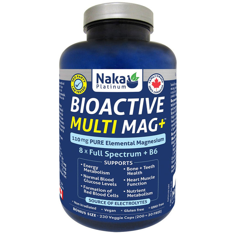 Naka Platinum Bioactive Multi Mag+, 230 VCaps - SupplementSource.ca