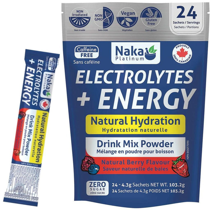 Naka Platinum Electrolytes + Energy, 24 Sachets Berry - SupplementSource.ca