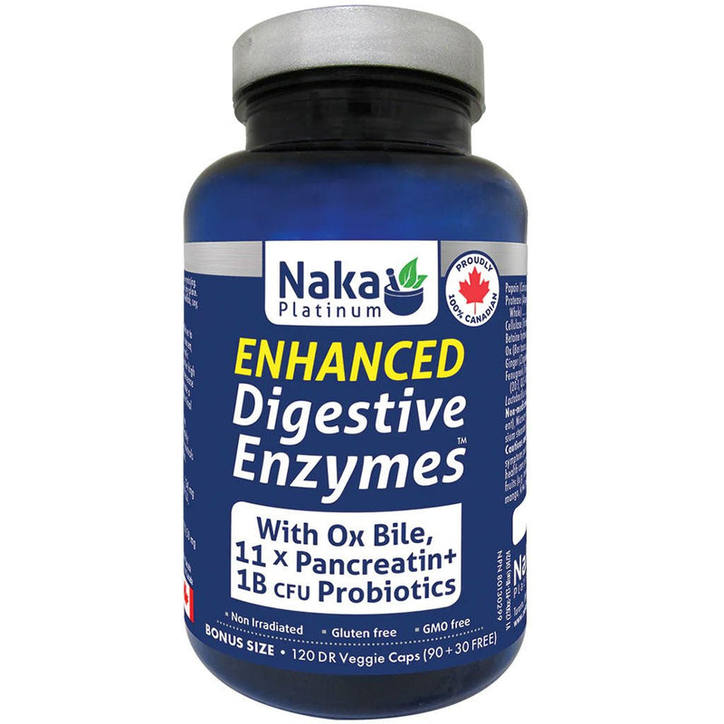 Naka Platinum Enhanced Digestive Enzymes w/ Ox Bile, 120 VCaps - SupplementSource.ca